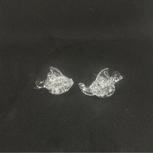 Elegant Glass Crystal Dove Earrings